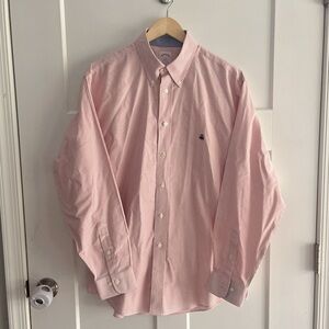 Brooks Brothers Men's Long-Sleeve Button-Down Shirt - Pink Stripe Size Large